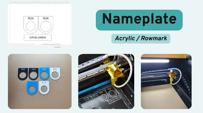 Nameplate for control panel
